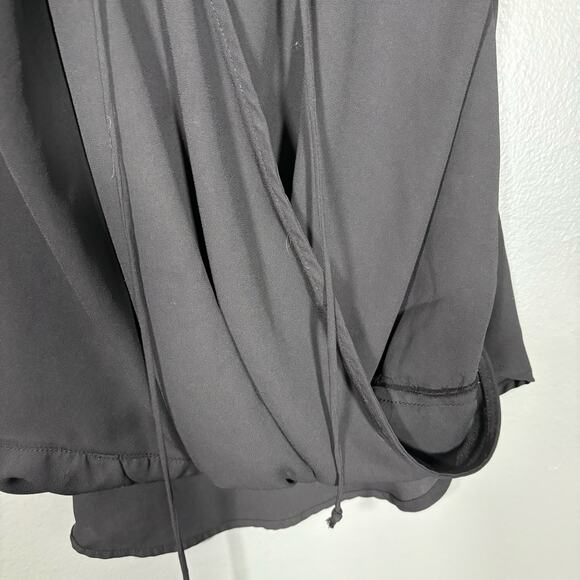 Be Cool Women's Black Faux Wrap Minimalist Tank Top - Size Medium - Spaghetti - Picture 4 of 7